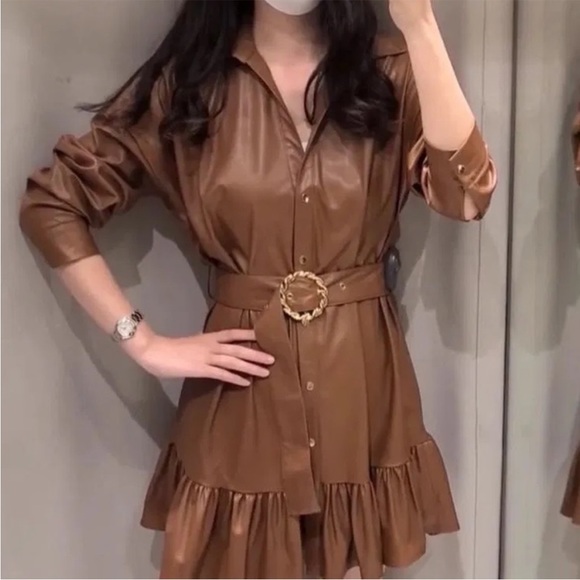 Zara Faux Leather dress - Picture 3 of 4